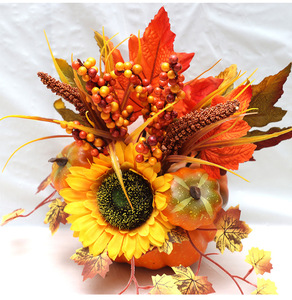 Set de Decoración para Acción de Gracias y Halloween 2026, Hojas de Arce, Calabazas, Flores, Accesorios para Fotos, Elegante Ramo de Calabazas para Fotografía - Product Image 1