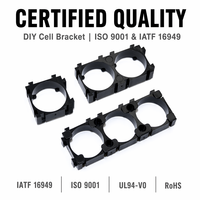 Rangka Pengelasan Titik Strip Nikel 21700 dengan Penyangga Sel ABS PC Hitam 3P Kustom untuk Paket Baterai Silinder DIY