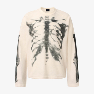 Produttore personalizzato Streetwear teschi a maniche lunghe magliette stampa DTG <span class=keywords><strong>felpa</strong></span> per <span class=keywords><strong>uomo</strong></span> - Product Image 1