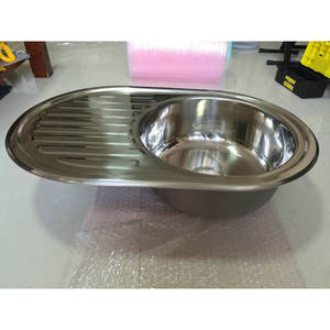 Évier en acier inoxydable GR-520 fait à la main pour camping-cars et yachts, 770*500*150mm, simple ou double bac, en quartz granit nano-traité, avec robinet - Product Image 1