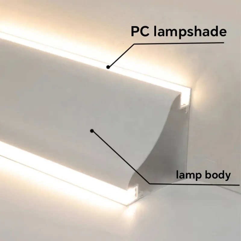 LEDストリップ照明用の新しいデザインの天井コーナートリム発光LEDコービングアルミニウムプロファイルLED用アルミニウム押出プロファイル