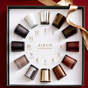 Coffret Cadeau de Bougies Parfumées Artisanales en Cire de Soja Personnalisées AIKUN pour l'Aromathérapie et les Commodités Hôtelières - Product Image 1