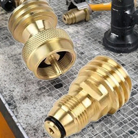 El adaptador universal de tanque de propano de baja presión de latón convierte la válvula de servicio del tanque POL LP antiguo QCC1/Type1 accesorios de tubería pulidos