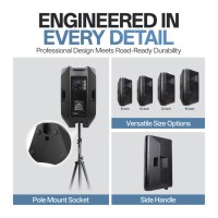 Accuracy Pro Audio CAN12D3 Altavoces Portátiles Profesionales de 1000 W con Clase de Sonido D para Escenario, Altavoz Activo de 12 Pulgadas