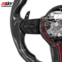 Setir Mobil BMW F10 M5 M6 M8 F06 F12 F13 F90 F92 F93 Seri 5 6 7 Berbahan Serat Karbon dengan Motor LED