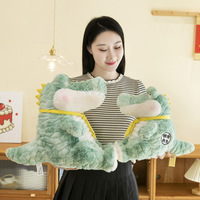 Boneka Plush Buaya Super Lembut Ukuran Besar Baru, Bantal Dinosaurus Kartun Kreatif, Boneka Isi Kapas PP, Hadiah Mainan untuk Anak-Anak