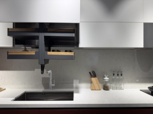 Armoire de cuisine sur mesure en acier inoxydable 304 et bois pour la cuisine à domicile, armoire de cuisine modulaire avec évier - Product Image 4