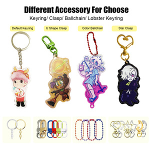 <span class=keywords><strong>Llavero</strong></span> de acrílico personalizado de alta calidad con forma de corazón, boleto, hotel, con purpurina, de plástico, de anime - Product Image 4