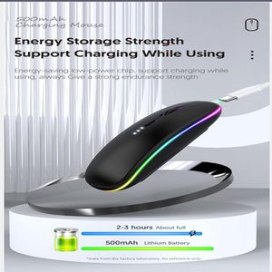 2.4g Bt Usb Gaming Mouse Super Light Optical Wireless Charging Silent for <b>Pc</b> Games Office Use Rechargeable Colorful Options - Product Image 4