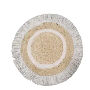 High Quality Home Cotton Rope Placemat Woven Place Mat With Tassels For Dining Room