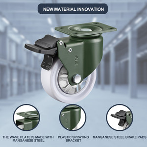 Ingrosso di rotelle industrial YTOP 4 Zoll weiße Rollen pp Räder feste Schwenk bremsen Industrial Castor - Product Image 5