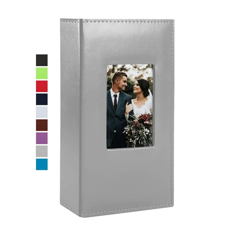 Hot sale fashion family wedding 4x6 large picture frames silver hard cover photos albums box
