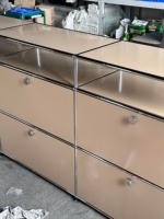 Buffet Modulaire de Luxe Moderne et Simple avec Port USB, Meuble Mural de Rangement en Acier Inoxydable pour Salon et Hôtel