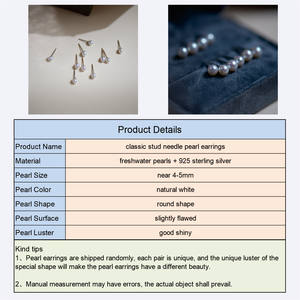 Bijoux en argent sterling 925 Dainty Boucles d'oreilles en <span class=keywords><strong>perles</strong></span> d'eau douce Boucles d'oreilles en <span class=keywords><strong>perles</strong></span> <span class=keywords><strong>de</strong></span> <span class=keywords><strong>culture</strong></span> - Product Image 5