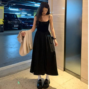 White Spaghetti Strap Dress Empire Waist Solid Color Casual Long Dress For Women Summer Beach Wear - Product Image 4