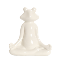 Ornement en céramique porcelaine blanche créative kung fu Yoga grenouille ornement décoration de bureau bureau décoration douce artisanat