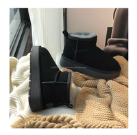 Bottes de Neige Courtes Confortables Mini en Laine Chaudes d'Hiver Modèle Ugss pour Femmes, Bottes de Neige à Plateforme pour Femmes