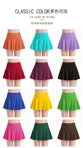 Rok dan Celana Tenis Wanita Pinggang Tinggi dan Pengangkat Pinggul, Rok Fitness Anti Silau, Rok Yoga Lipit untuk Latihan - Product Image 2