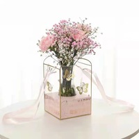 Boîte d'emballage de fleurs personnalisée pour la fête des mères, impression acrylique CMYK de couleur fixe, boîte à fleurs luxueuse avec logo
