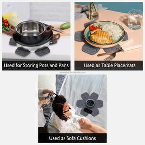 <span class=keywords><strong>Protector</strong></span> de Sartenes para Apilar, de Hierro Fundido, Tela No Tejida, Anti-Calor, <span class=keywords><strong>Aislamiento</strong></span> Térmico - Product Image 6