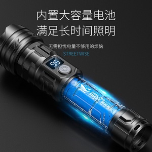 ไฟฉาย LED แบบชาร์จไฟได้รุ่น Smiling Shark SD-5453A พร้อมจอแสดงผลดิจิตอลและระบบซูม - Product Image 4