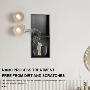 ช่องเก็บของในห้องอาบน้ำ <span class=keywords><strong>Neodrain</strong></span> ขนาด 30x12 นิ้ว ดีไซน์ทันสมัย ทนทาน ผลิตจากสแตนเลสสตีล สีดำด้าน 3 ชั้น ติดผนัง ไม่ต้องใช้กระเบื้อง แบบฝังในห้องน้ำ - Product Image 5