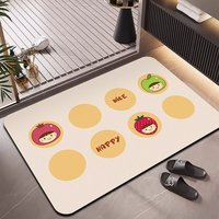 Tapis de bain en diatomite HM personnalisé, séchage rapide, super absorbant, antidérapant, doux, 2,5 mm, tapis de sol pour salle de bain, vente en gros