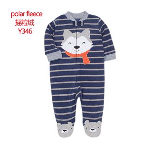 Vente en gros Combinaison <span class=keywords><strong>pyjama</strong></span> bébé chaude et confortable en molleton mignon avec dessin animé d'automne et d'hiver - Product Image 3