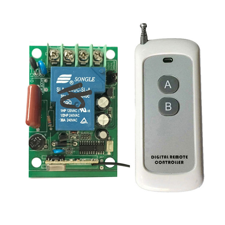 Interruttore Wireless 220V 30A 433MHz - Ricevitore Rel&egrave; RF + Telecomando Per Luci E Motori