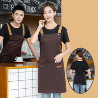 Tablier de cuisine DS1737 avec logo personnalisé pour femme, homme, chef, restaurant, bar, boutique, cafés, beauté, ongles, studios, tablier à bavette uniforme