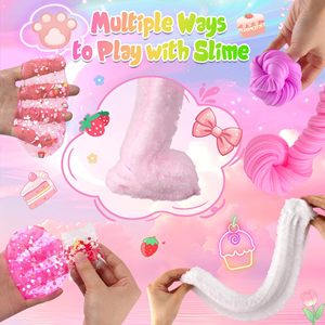 Lot de 6 Slimes Mignons en Gros : <span class=keywords><strong>Slime</strong></span> Nuage Rose, <span class=keywords><strong>Slime</strong></span> Beurre Violet, <span class=keywords><strong>Slime</strong></span> Cristal en Pot – Kits DIY pour Enfants, Remplisseurs de Sacs de Fête - Product Image 4
