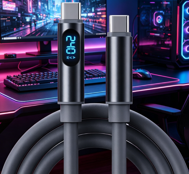 240W Type c to Type C PD Cable Super Fast Charging USB C Cable with E-Marker Chip Type C to C Fast Charging Data Cable