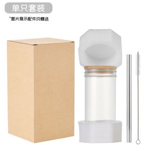 Wholesale Custom Borosilicate 13Oz Can Shaped Glass <b>Cup</b> Tumbler <b>With</b> <b>Lid</b> and Straw Sublimation Blanks for Drinkware - Product Image 5