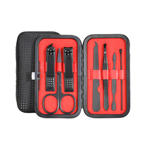 Juego <span class=keywords><strong>de</strong></span> <span class=keywords><strong>Manicura</strong></span> <span class=keywords><strong>y</strong></span> <span class=keywords><strong>Pedicura</strong></span> <span class=keywords><strong>de</strong></span> 7 Piezas <span class=keywords><strong>de</strong></span> Acero Inoxidable Negro, Cortaúñas para Uso Comercial, Transfronterizo para Ventas en <span class=keywords><strong>Amazon</strong></span> - Product Image 1