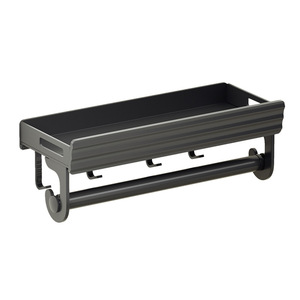 Wall Mounted Kitchen Storage Rack Gunmetal Gray Multi Functional Shelf For Condiments Utensils And Supplies Rectangle Design - Product Image 5