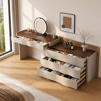 Commode coiffeuse haut de gamme en contreplaqué peint, entièrement assemblée et extensible pour chambre à coucher