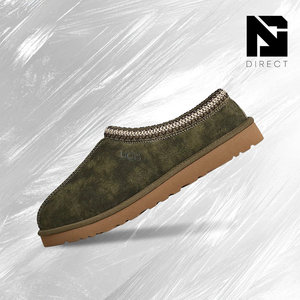 Pantuflas UGG Tasman Baxter 'Burnt Olive' de Gamuza Sintética Sólida con Punta Redonda y Suela de Goma, para Invierno, Interior y Exterior - Product Image 1