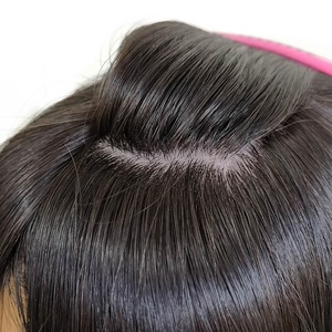 Cabello humano virgen mongol alineado con cutícula <span class=keywords><strong>Base</strong></span> superior de seda Peluca judía Mujeres tejidas Kosher Topper - Product Image 1