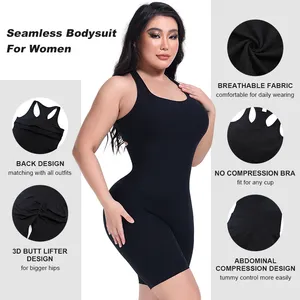 YIYUN Bodysuit untuk wanita, Tank Top pembentuk tubuh Thong tanpa jejak untuk kontrol perut