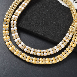 Ensemble de bijoux de mariée exquis plaqué or 14 carats avec zircon, collier, bracelet, boucles d'oreilles et bague pour mariage, fiançailles et fête - Product Image 6