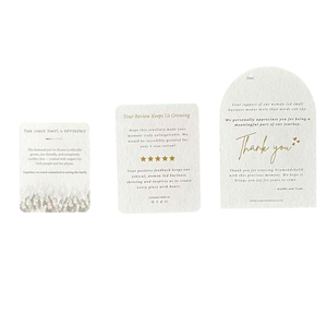 Tarjetas de Agradecimiento Empresariales de Lujo con Logotipo Personalizado al por Mayor, Papel con Textura de Algodón, Impresión a Todo Color, Estampado en Relieve - Product Image 2