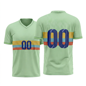 DROGEN EXPORT Vert menthe, maillot de sport personnalisé pour homme, manches courtes, col rond, respirant, anti-transpiration, séchage rapide, antibactérien - Product Image 1