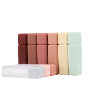 Colorful Medium 5ml Matte Yellow Green Red Pink Frosted Unique Square <b>Empty</b> Lipstick Tubes <b>Box</b> Custom Label (Plastic Cosmetic) - Product Image 1
