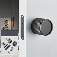 Serrure magnétique ronde minimaliste, serrure sphérique pour chambre à coucher, poignée de porte universelle silencieuse de luxe légère pour intérieur, noir
