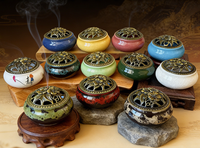 Brûleur d'encens en céramique effet craquelé, pour usage domestique, pièce décorative d'intérieur, plateau créatif pour bois de santal et altière