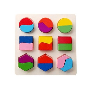 ילד צעיר 3D פאזל עץ צעצוע יצירתי גאומטי לוח צורה גאומטרית לוח חינוך לבנים