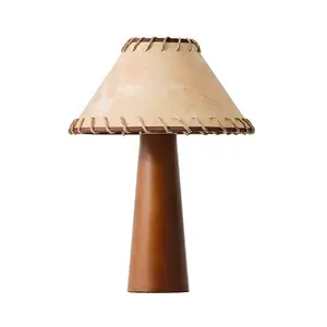 Japanese Wabi Sabi Wood Art Decorative Table Lamp Indoor Retro Hotel Bedroom Bedside Table Lamp