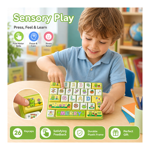 Promotional Keyboard Fidget Toy Cartoon Press Button Clicker Stress Relief With 26 <b>Key</b> Layout Bag Pendant For Kids - Product Image 3