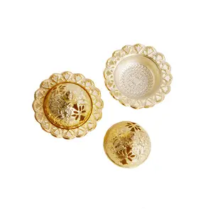 Bruciatore di incenso in metallo dorato arte in ferro decorazione da tavolo stile mediorientale piccolo Mini confezione in cartone ceramico aromatico CN;GUA