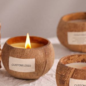 <span class=keywords><strong>Bougie</strong></span> en coquille de noix de coco artisanale en <span class=keywords><strong>bois</strong></span> naturel avec logo personnalisé, <span class=keywords><strong>bougie</strong></span> parfumée à la cire de soja avec des huiles essentielles - Product Image 4